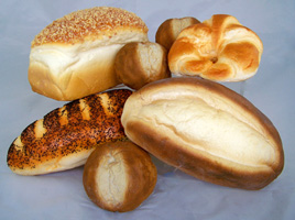 Small Assorted Artificial Bread & Roll Package - 9 Piece Set of Breads & Rolls