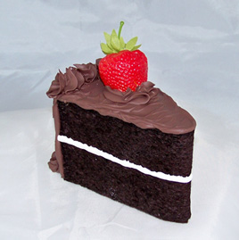 Chocolate Frosted Slice of Chocolate Cake
