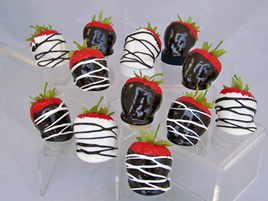 Strawberries Dipped in Chocolate and Whipped Cream (Set of 12)