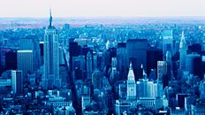 Computer Screen Image #108 Blue Manhattan Screen Image (Image Only. Computer Prop Not Included)