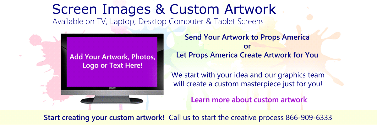 Custom & Stock Screen Images for Faux Prop TVs, Faux Computer Props, Faux Laptop Props & Fake Tablet Props