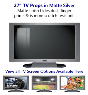 27 TV Props | 27 Inch Prop TVs Matte Silver XX Style with Simple Frame