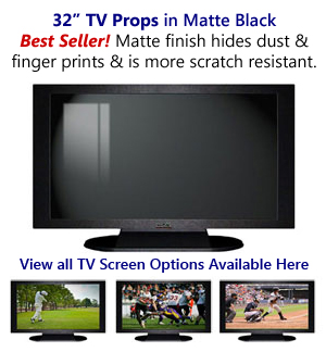 32 TV Props | 32 Inch Prop TVs Matte Black XX Style with Simple Frame