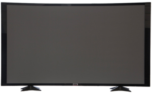 60" Curved TV Prop in Gloss Black on Matte Black with Optional Base