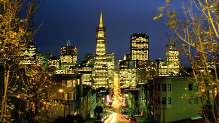 22" TV Screen Image #169 San Francisco at Night (Screen Print Only. 22 Inch TV Prop Not Included)