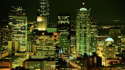 27" TV Screen Image #158 Seattle at Night (Screen Print Only. 27 Inch TV Prop Not Included)