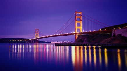 27" TV Screen Image #168 Golden Gate Bridge at Night (Screen Print Only. 27 Inch TV Prop Not Included)