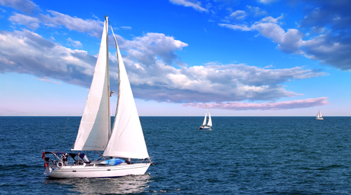 27" TV Screen Image #183 Sailboats at Sea (Screen Print Only. 27 Inch TV Prop Not Included)