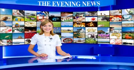 42" TV Screen Image #092 Evening News (Screen Print Only. 42 Inch TV Prop Not Included)