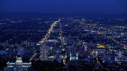 42" TV Screen Image #144 Salt Lake City at Night (Screen Print Only. 42 Inch TV Prop Not Included)