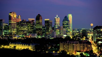 50" TV Screen Image #127 Dallas at Night (Screen Print Only. 50 Inch TV Prop Not Included)