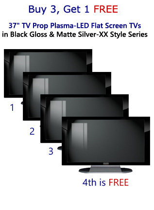 Buy 3 Get 1 FREE 37" TV Prop Plasma-LED-LCD TVs in Gloss Black on Matte Silver