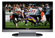 47" TV Prop LED HDTV Prop with Bottom Speaker in Gloss Black on Matte Silver-BB Style Series with Football Game 1 Screen