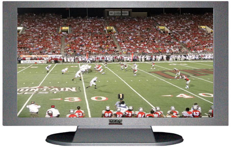 47" TV Prop Plasma-LED Flat Screen TV in Matte Silver-XX Style Series with Football Game 2 Screen