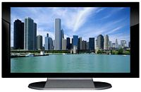 27" TV Prop Plasma-LED Flat Screen TV in Gloss Black on Matte Silver-XX Style Series with Chicago and Lake Michigan Screen