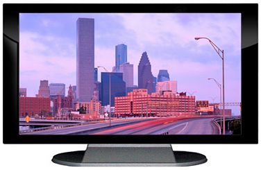 27" TV Prop Plasma-LED Flat Screen TV in Gloss Black on Matte Silver-XX Style Series with Houston Screen