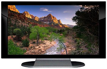 27" TV Prop Plasma-LED Flat Screen TV in Gloss Black on Matte Silver-XX Style Series with Virgin River in Utah Screen