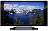 27" TV Prop Plasma-LED Flat Screen TV in Gloss Black on Matte Silver-XX Style Series with Crater Lake Screen