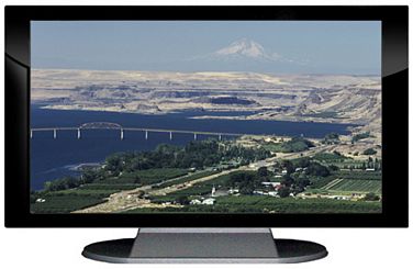 27" TV Prop Plasma-LED Flat Screen TV in Gloss Black on Matte Silver-XX Style Series with Columbia River Screen