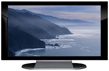 27" TV Prop Plasma-LED Flat Screen TV in Gloss Black on Matte Silver-XX Style Series with Big Sur Screen