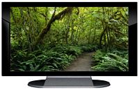 27" TV Prop Plasma-LED Flat Screen TV in Gloss Black on Matte Silver-XX Style Series with Forest Trail Screen