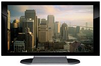 27" TV Prop Plasma-LED Flat Screen TV in Gloss Black on Matte Silver-XX Style Series with San Francisco Screen