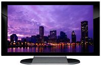 37" TV Prop Plasma-LED Flat Screen TV in Gloss Black on Matte Silver-XX Style Series with Baltimore at Night Screen