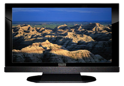 22" TV Prop LED HDTV Prop with Bottom Speaker in Gloss Black on Matte Black-BB Style Series with  Badlands South Dakota Screen