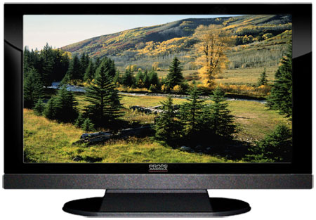 22" TV Prop LED HDTV Prop with Bottom Speaker in Gloss Black on Matte Black-BB Style Series with  Autumn in Utah Screen