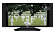 37" TV Prop HD TV Prop with Side Speakers in Gloss Black on Matte Black-SS Style Series with Fallen Heroes Screen