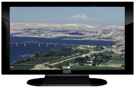 47" TV Prop Plasma-LED Flat Screen TV in Gloss Black on Matte Black-XX Style Series with Columbia River Screen