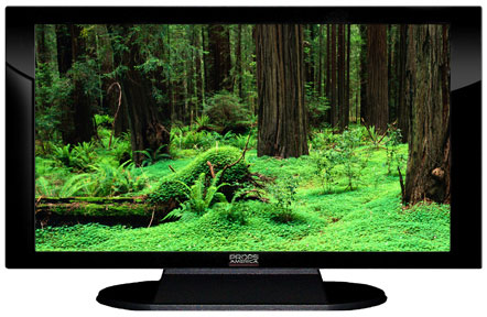 32" TV Prop Plasma-LED Flat Screen TV in Gloss Black on Matte Black-XX Style Series with Redwood Forest Screen