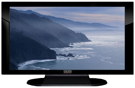 47" TV Prop Plasma-LED Flat Screen TV in Gloss Black on Matte Black-XX Style Series with Big Sur Screen