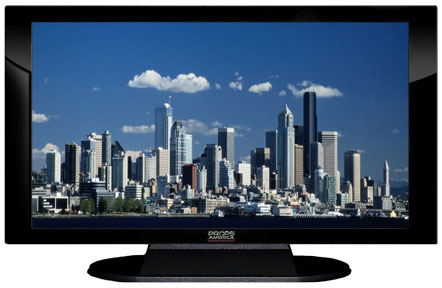 32" TV Prop Plasma-LED Flat Screen TV in Gloss Black on Matte Black-XX Style Series with Seattle Screen