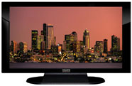 47" TV Prop Plasma-LED Flat Screen TV in Gloss Black on Matte Black-XX Style Series with Seattle at Dusk Screen