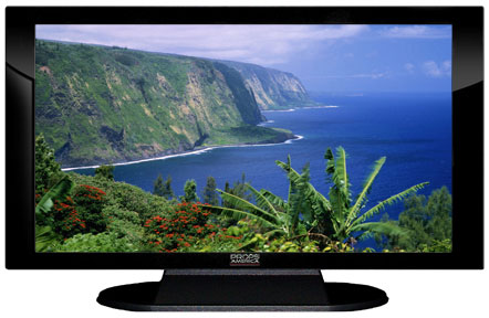 47" TV Prop Plasma-LED Flat Screen TV in Gloss Black on Matte Black-XX Style Series with Hawaiian Coast Screen