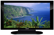 47" TV Prop Plasma-LED Flat Screen TV in Gloss Black on Matte Black-XX Style Series with Hawaiian Coast Screen