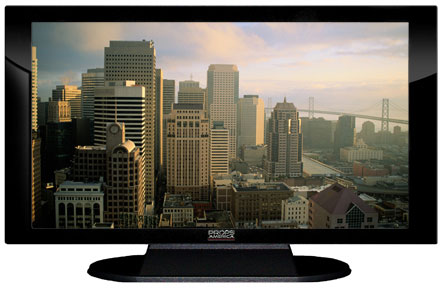 47" TV Prop Plasma-LED Flat Screen TV in Gloss Black on Matte Black-XX Style Series with San Francisco Screen