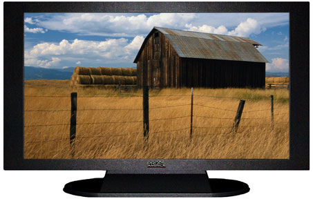 42" TV Prop Plasma-LED Flat Screen TV in Matte Black-XX Style Series with Barn in Field Screen