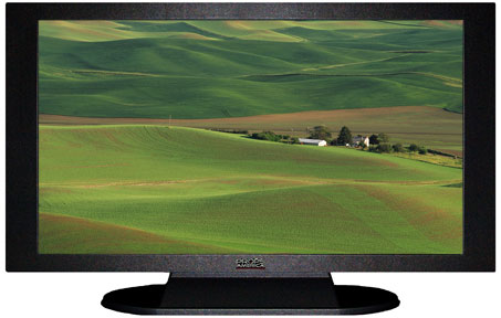 42" TV Prop Plasma-LED Flat Screen TV in Matte Black-XX Style Series with Fields of Green Screen