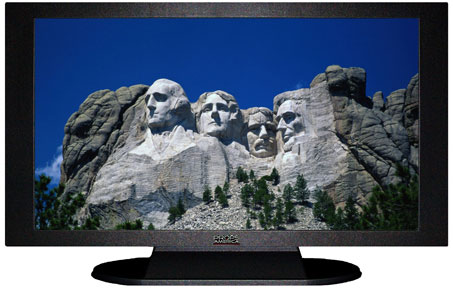 42" TV Prop Plasma-LED Flat Screen TV in Matte Black-XX Style Series with Mt. Rushmore Screen