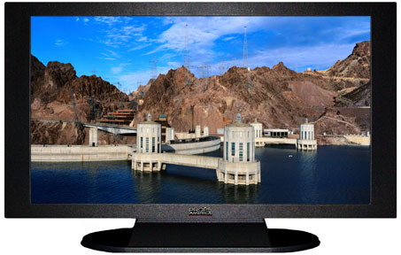 42" TV Prop Plasma-LED Flat Screen TV in Matte Black-XX Style Series with Hoover Dam Screen