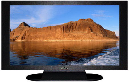 42" TV Prop Plasma-LED Flat Screen TV in Matte Black-XX Style Series with Rock Formations in Utah Screen