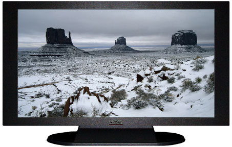 42" TV Prop Plasma-LED Flat Screen TV in Matte Black-XX Style Series with Snow in Monument Valley Screen