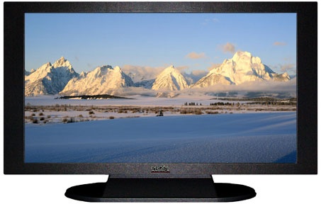 42" TV Prop Plasma-LED Flat Screen TV in Matte Black-XX Style Series with Grand Tetons in the Winter Screen