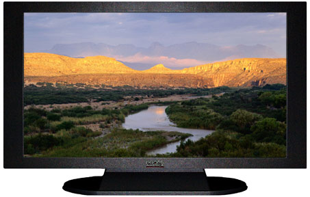 42" TV Prop Plasma-LED Flat Screen TV in Matte Black-XX Style Series with Rio Grande and the Chisos Mountains Screen