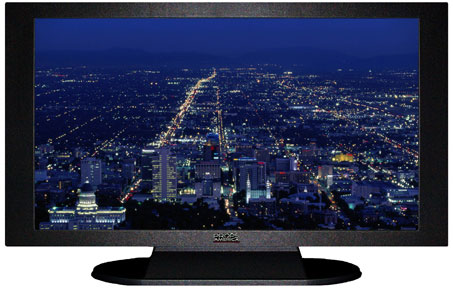 42" TV Prop Plasma-LED Flat Screen TV in Matte Black-XX Style Series with Salt Lake City at Night Screen