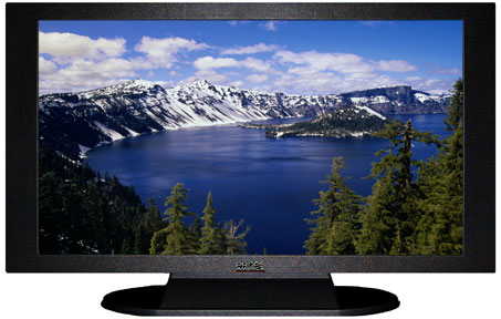 42" TV Prop Plasma-LED Flat Screen TV in Matte Black-XX Style Series with Crater Lake Screen