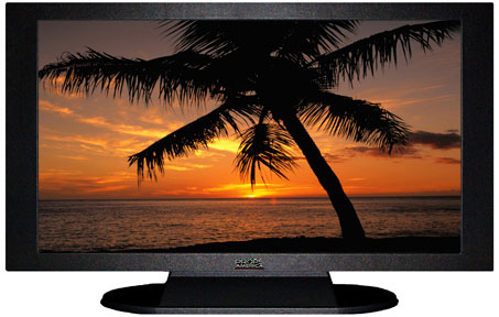 42" TV Prop Plasma-LED Flat Screen TV in Matte Black-XX Style Series with Tropical Sunset Screen