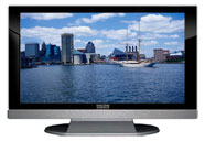 47" TV Prop LED HDTV Prop with Bottom Speaker in Gloss Black on Matte Silver-BB Style Series with Chesapeake Bay Screen